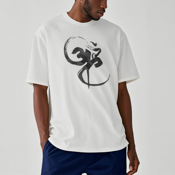 Camiseta de algodón con diseño Om y Buddha Stones - image 8