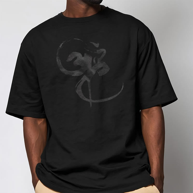 Camiseta de algodón con diseño Om y Buddha Stones - image 2