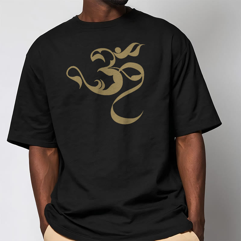 Camiseta de algodón con diseño de figura Om y Buddha Stones - image 3
