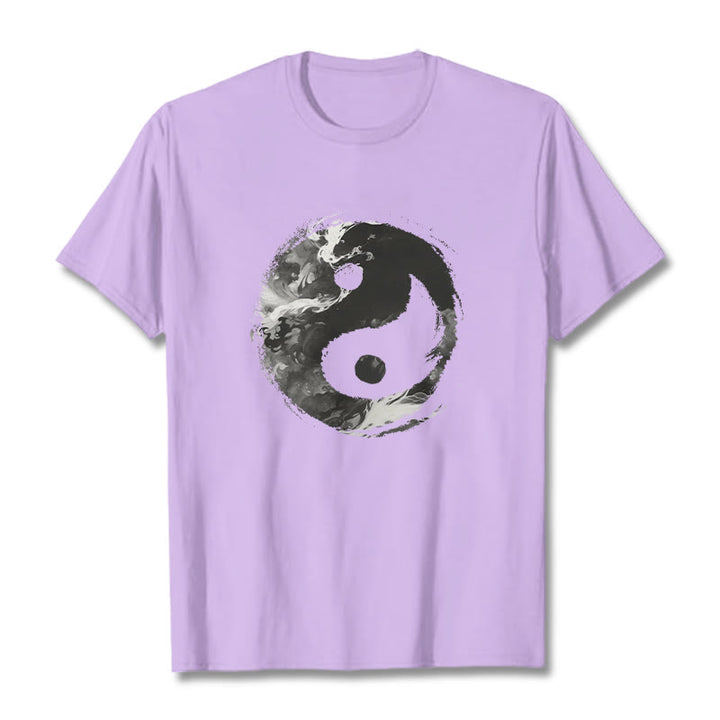 Camiseta de algodón con diseño de Yin Yang y Buddha Stones - Ciruela - 2XL - image 17
