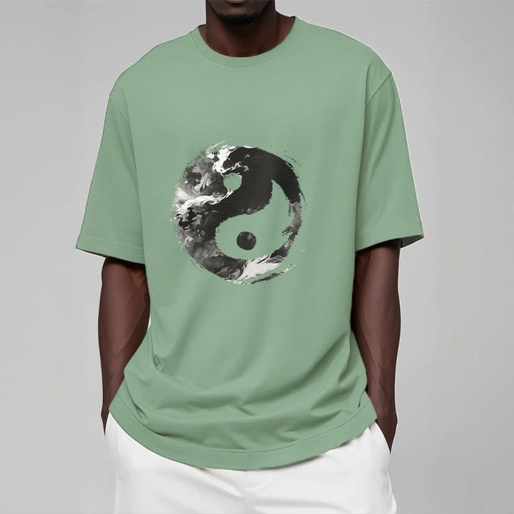 Camiseta de algodón con diseño de Yin Yang y Buddha Stones - image 15