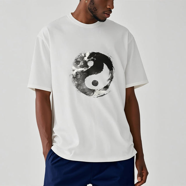 Camiseta de algodón con diseño de Yin Yang y Buddha Stones - image 3