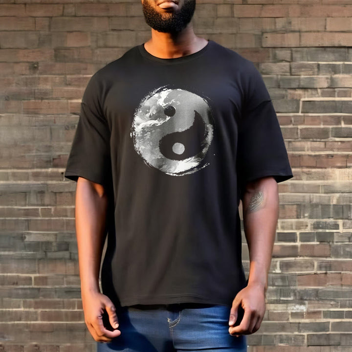 Camiseta de algodón con diseño de Yin Yang y Buddha Stones - image 8