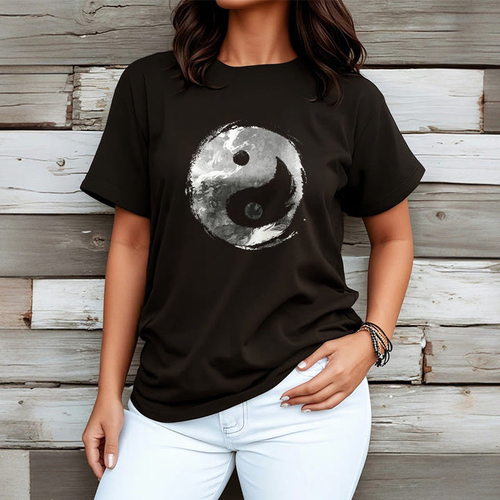 Camiseta de algodón con diseño de Yin Yang y Buddha Stones - image 6