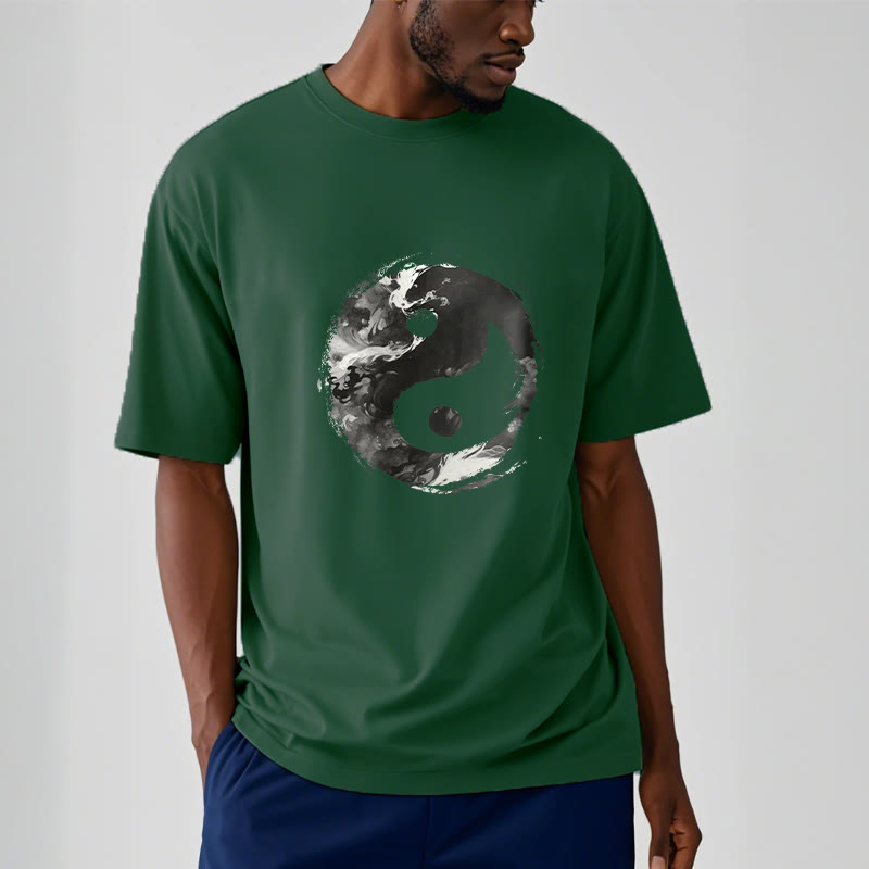 Camiseta de algodón con diseño de Yin Yang y Buddha Stones - image 10
