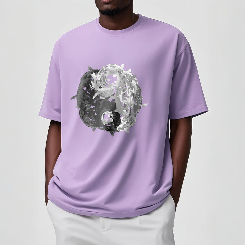 Camiseta de algodón con combinación de peces koi, yin yang y Buddha Stones - image 18