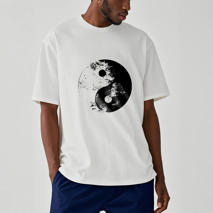 Camiseta de algodón con estampado de tai chi y yang y Buddha Stones - image 2