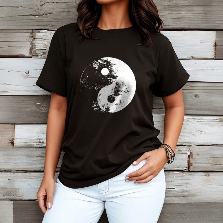 Camiseta de algodón con estampado de tai chi y yang y Buddha Stones - image 6