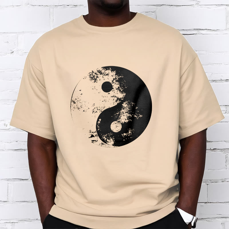 Camiseta de algodón con estampado de tai chi y yang y Buddha Stones - image 13