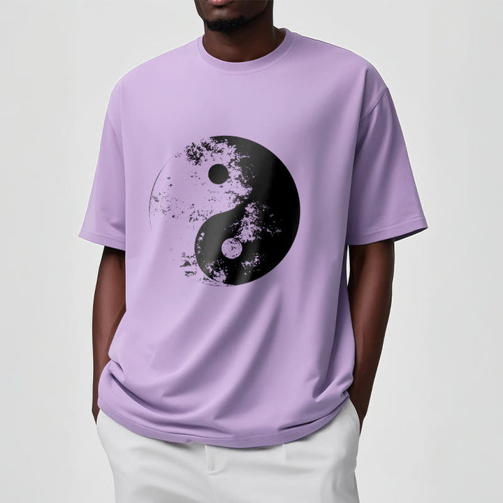 Camiseta de algodón con estampado de tai chi y yang y Buddha Stones - image 17