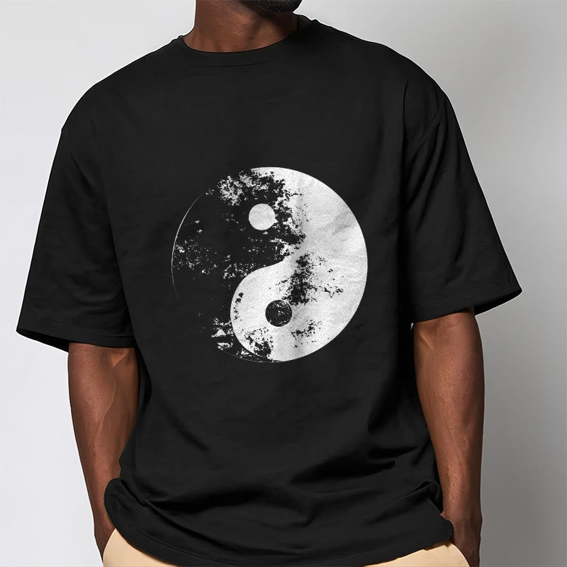 Camiseta de algodón con estampado de tai chi y yang y Buddha Stones - image 7