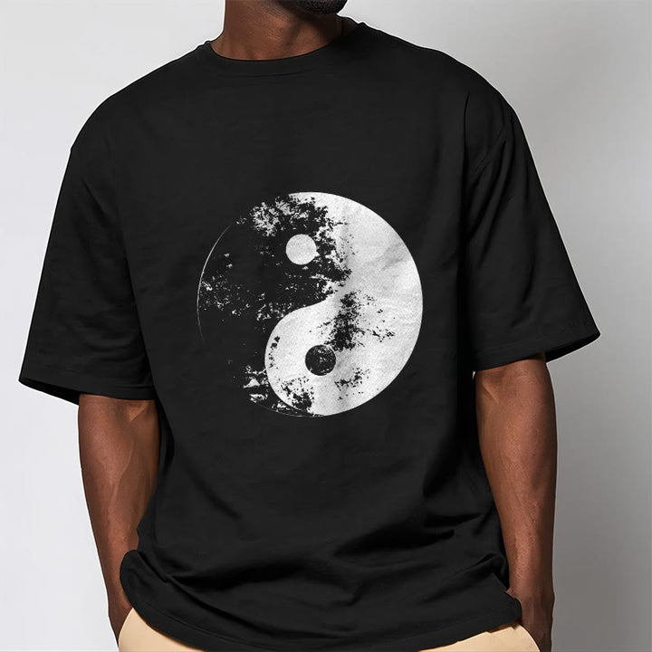 Camiseta de algodón con estampado de tai chi y yang y Buddha Stones - image 7