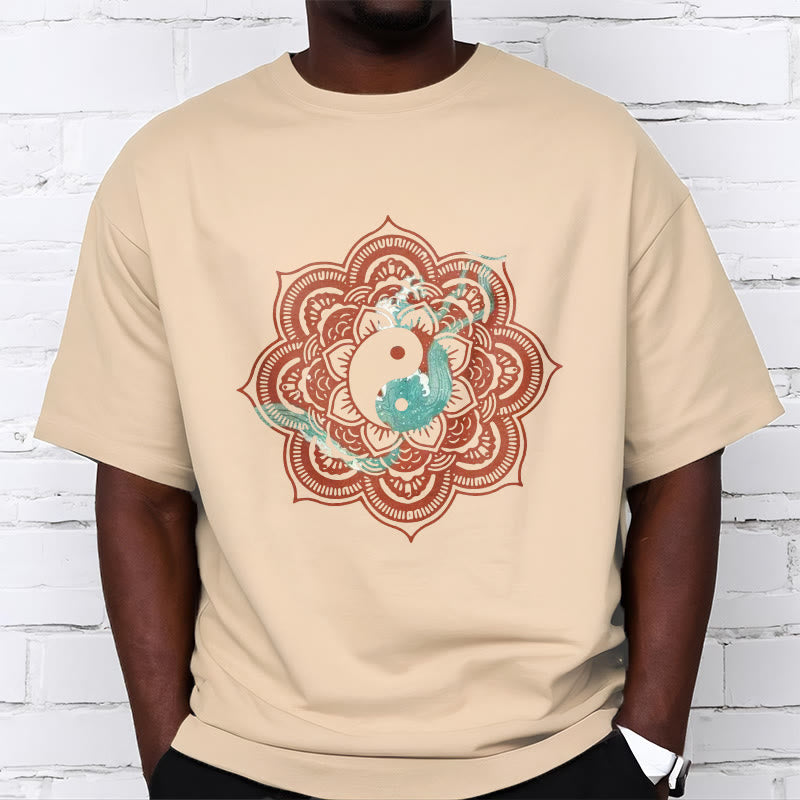 Camiseta de algodón con diseño de mandala y yang y Buddha Stones - image 20