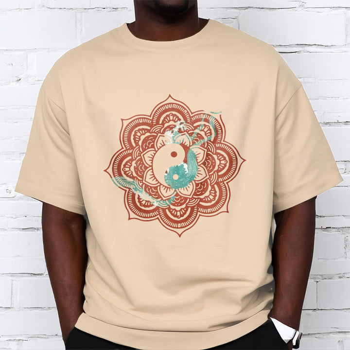 Camiseta de algodón con diseño de mandala y yang y Buddha Stones - image 20