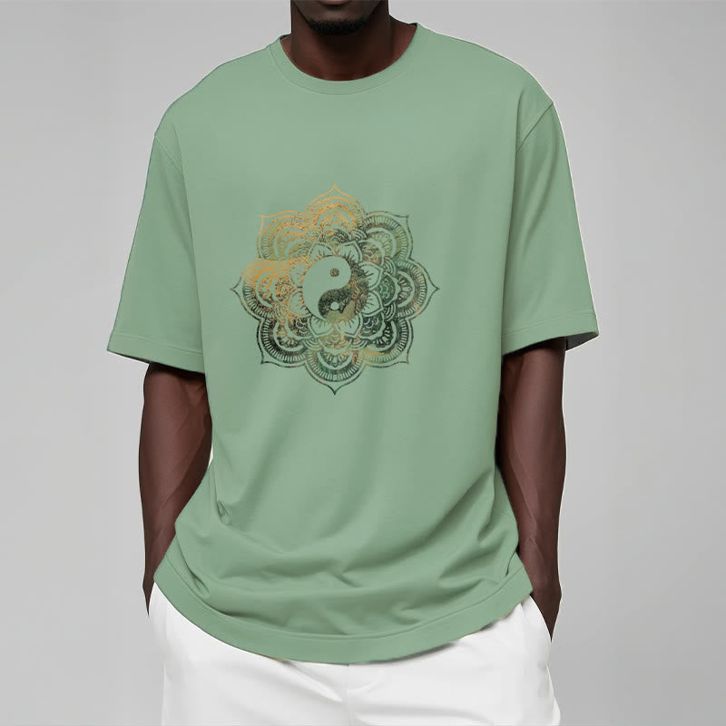 Camiseta de algodón con diseño de mandala y yang y Buddha Stones - image 12
