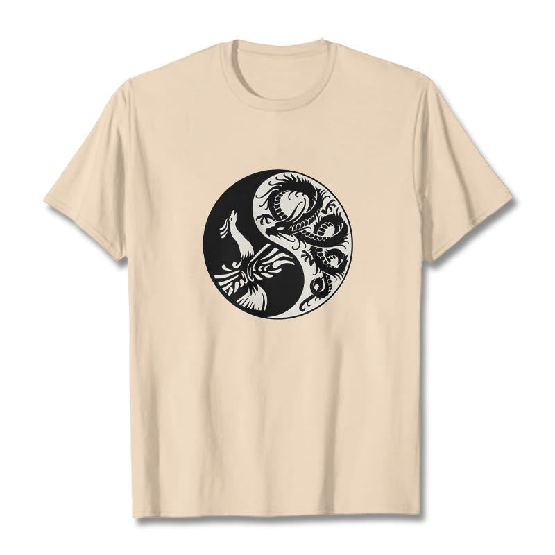 Camiseta de algodón con Buddha Stones, fénix y yin yang - Sopa de mariscos - 2XL - image 13