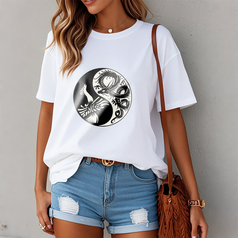 Camiseta de algodón con Buddha Stones, fénix y yin yang - image 7