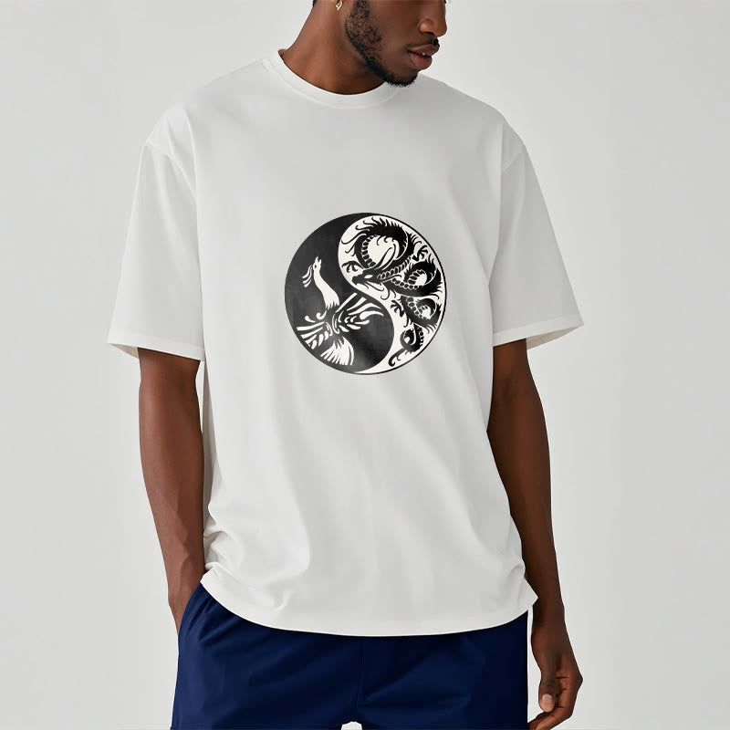 Camiseta de algodón con Buddha Stones, fénix y yin yang - image 8