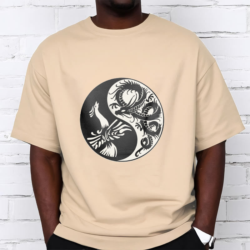 Camiseta de algodón con Buddha Stones, fénix y yin yang - image 14