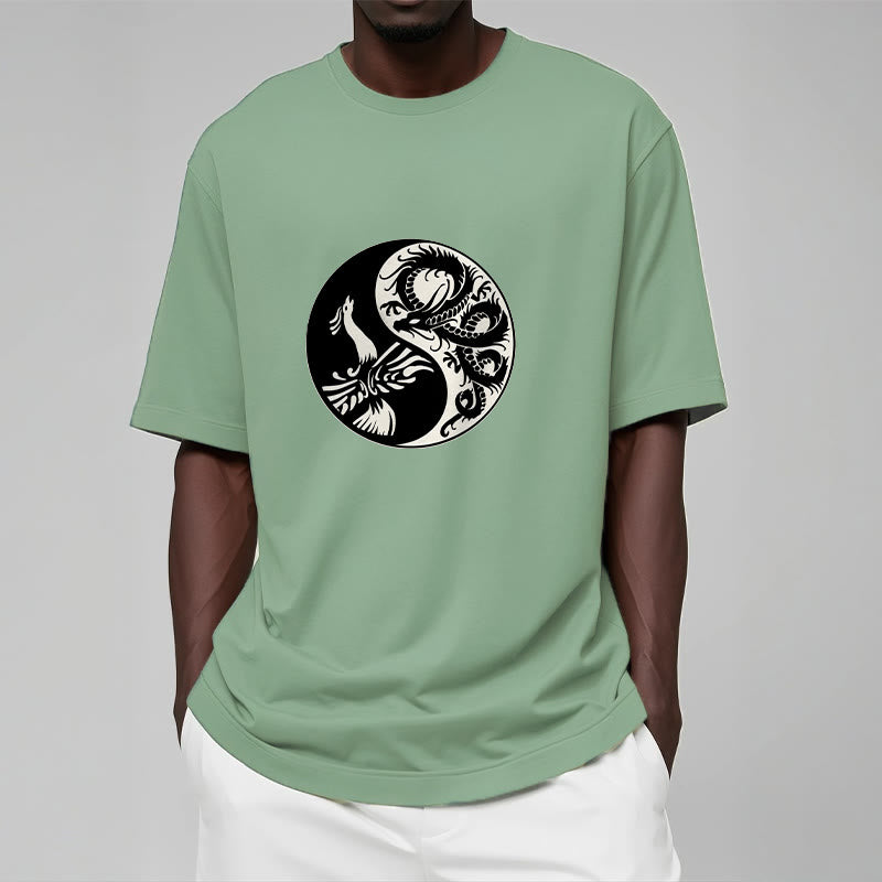Camiseta de algodón con Buddha Stones, fénix y yin yang - image 16