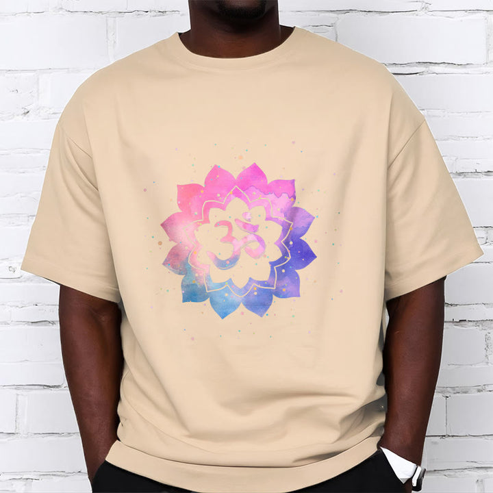 Camiseta de algodón con diseño de loto colorido y Buddha Stones Om - image 15