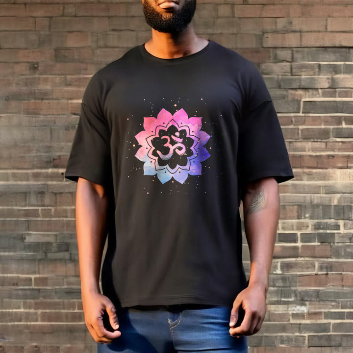 Camiseta de algodón con diseño de loto colorido y Buddha Stones Om - image 8