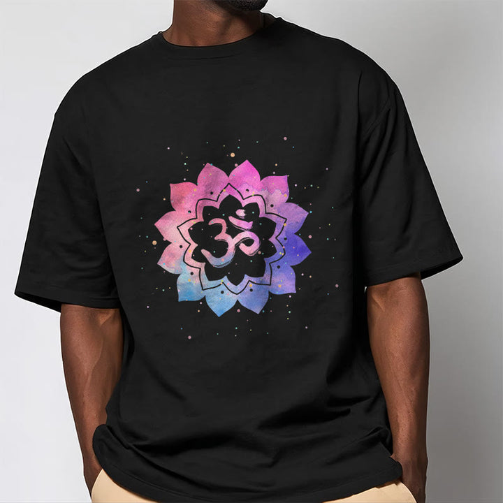 Camiseta de algodón con diseño de loto colorido y Buddha Stones Om - image 7