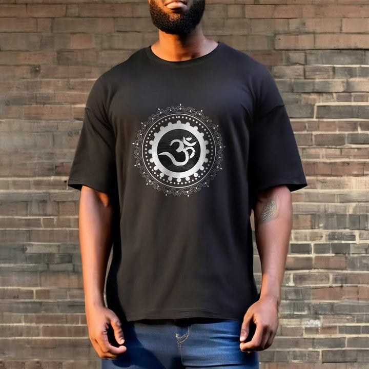 Camiseta de algodón con estampado de mandala Om y Buddha Stones - image 7