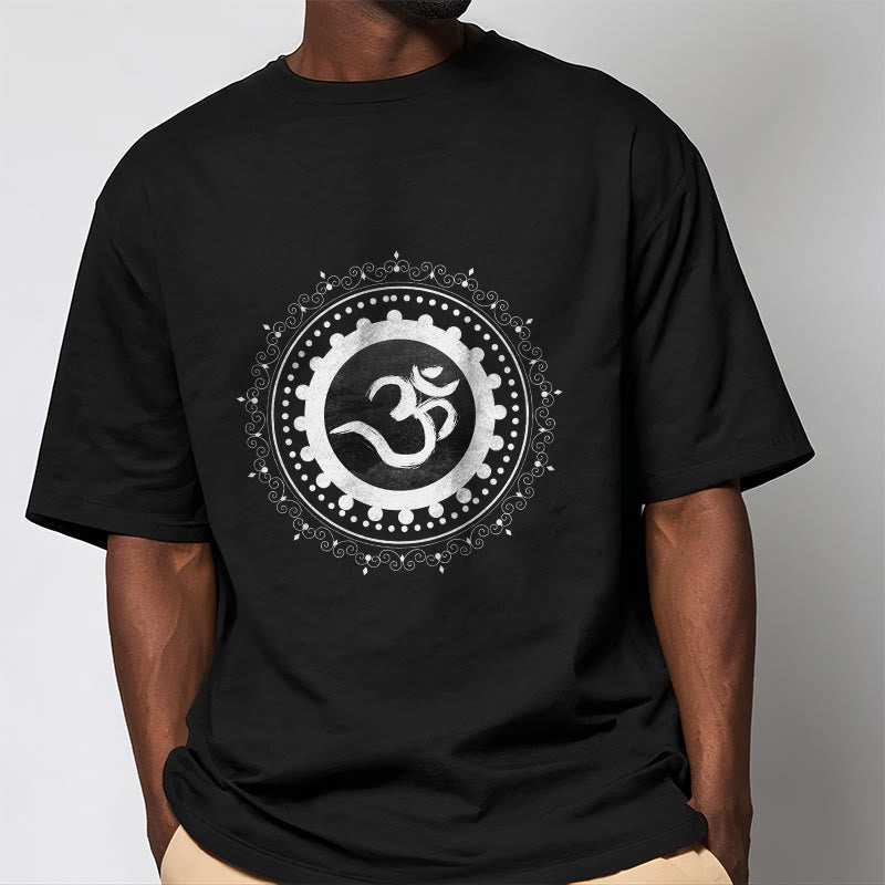 Camiseta de algodón con estampado de mandala Om y Buddha Stones - image 6