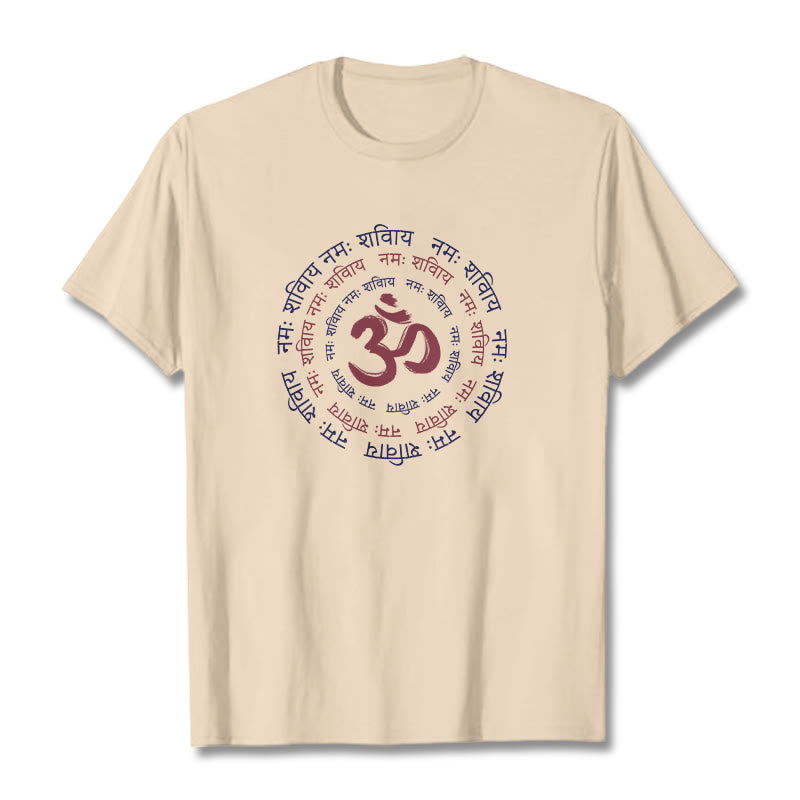Camiseta de algodón con caracteres sánscritos del mantra OM de Buddha Stones - Sopa de mariscos - 2XL - image 5