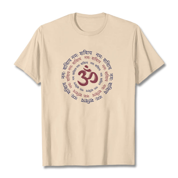 Camiseta de algodón con caracteres sánscritos del mantra OM de Buddha Stones - Sopa de mariscos - 2XL - image 5