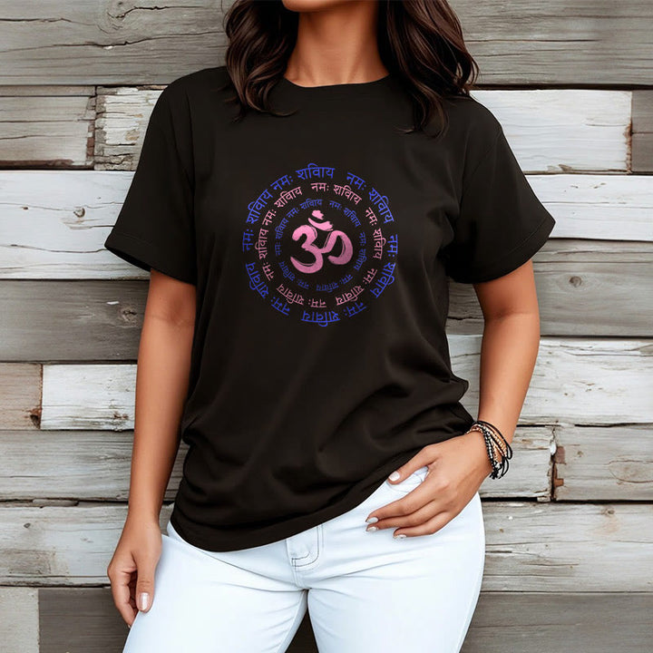 Camiseta de algodón con caracteres sánscritos del mantra OM de Buddha Stones - image 14