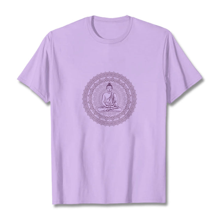 Camiseta de algodón con mandala de Buddha Stones de Buda - Ciruela - 2XL - image 2