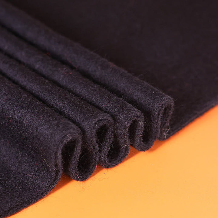 Chal de lana con Buddha Stones y hojas de bambú bordadas con borlas, bufanda de viaje acogedora para el invierno - image 2