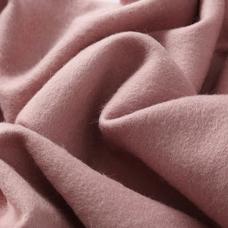 Chal de lana con Buddha Stones y borlas bordadas con peonías rojas, bufanda de viaje acogedora para el invierno - image 5