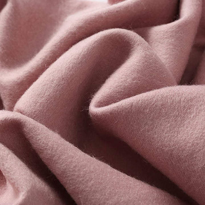 Chal de lana con Buddha Stones y borlas bordadas con peonías rojas, bufanda de viaje acogedora para el invierno - image 5