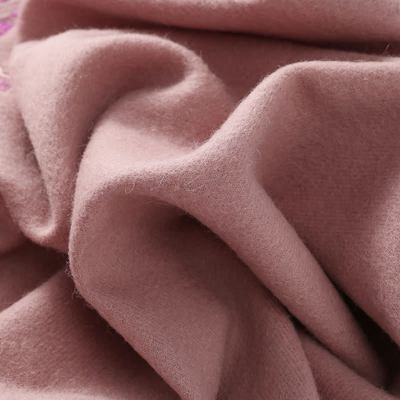 Chal de lana con Buddha Stones , bordado de lentejuelas y flores, bufanda de viaje acogedora para invierno - image 1