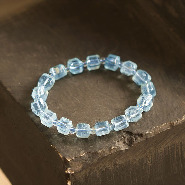 Pulsera de topacio azul con Buddha Stones