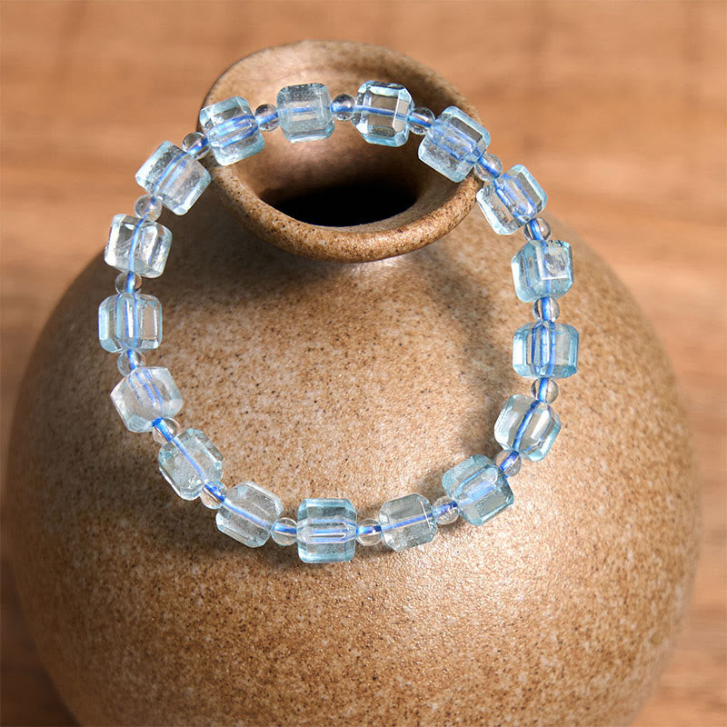 Pulsera de topacio azul con Buddha Stones