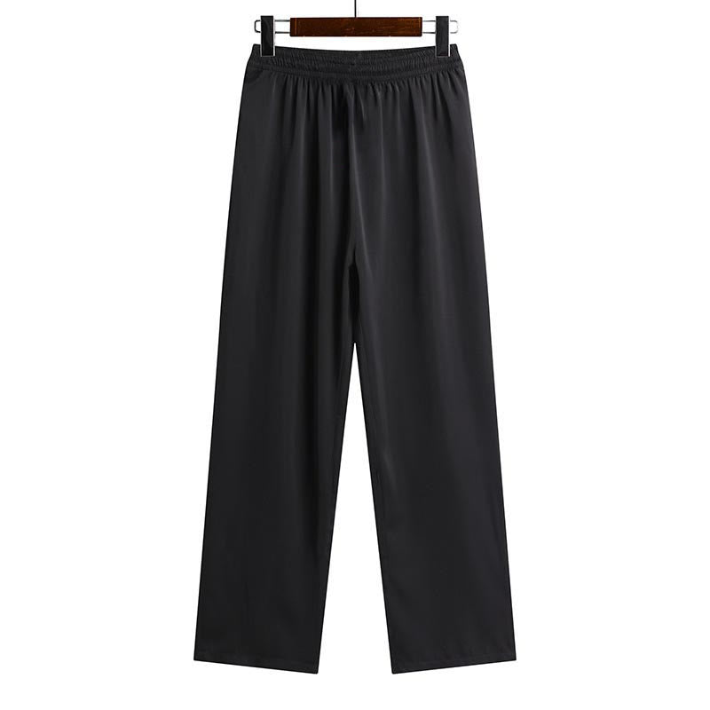 Traje Tang de flor de melocotón de bambú con piedras de Buddha Stones, uniforme tradicional Hanfu, Top de manga corta, pantalones, conjunto de ropa para hombre - Pantalones negros - US/UK/AU42, EU52 (3XL) - image 14