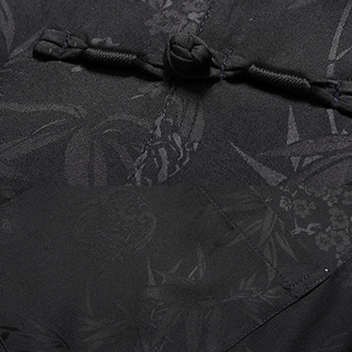 Traje Tang de flor de melocotón de bambú con piedras de Buddha Stones, uniforme tradicional Hanfu, Top de manga corta, pantalones, conjunto de ropa para hombre
