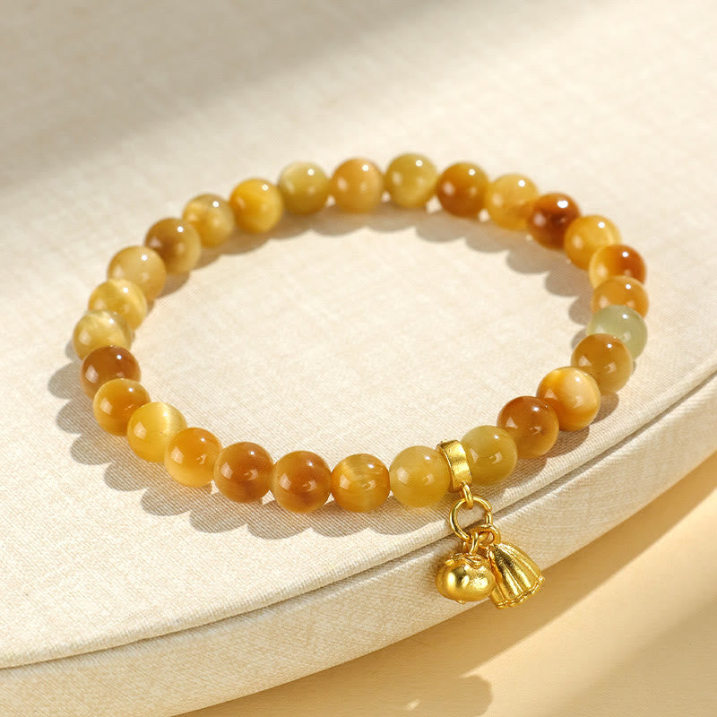 Pulsera de protección con Buddha Stones, ojo de tigre, carácter Fu, bambú, pez Koi, loto, Om Mani Padme Hum