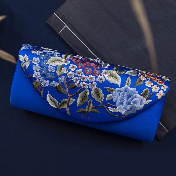 Cartera de mano con bordado de hortensias y Buddha Stones, bolso de mano, bolso cruzado
