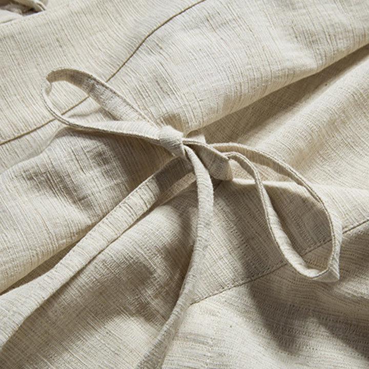 Chaqueta de lino y algodón para hombre con diseño de Hanfu chino con Buddha Stones - image 13