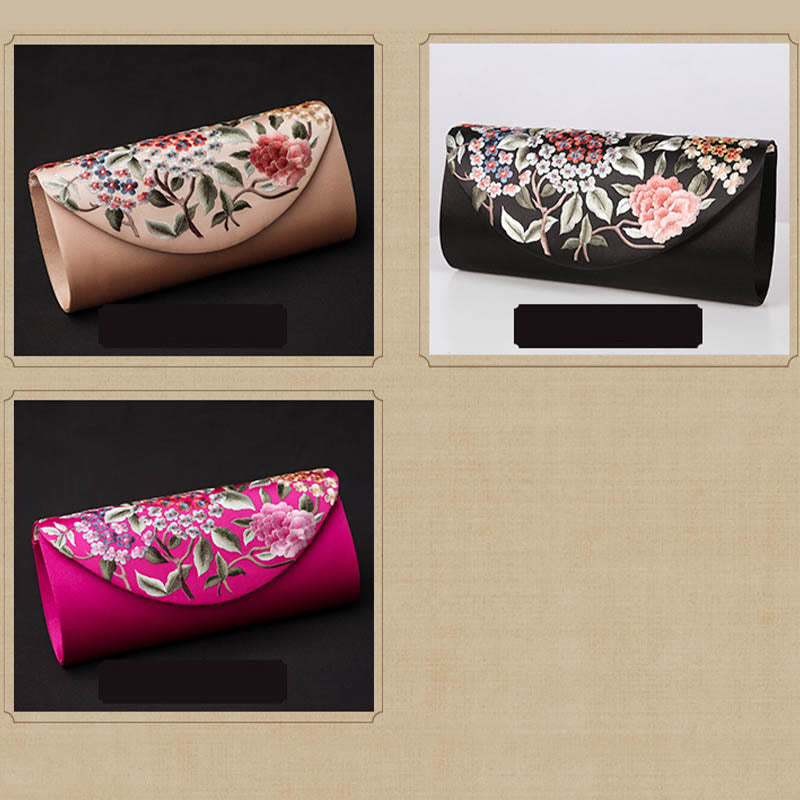 Cartera de mano con bordado de hortensias y Buddha Stones, bolso de mano, bolso cruzado