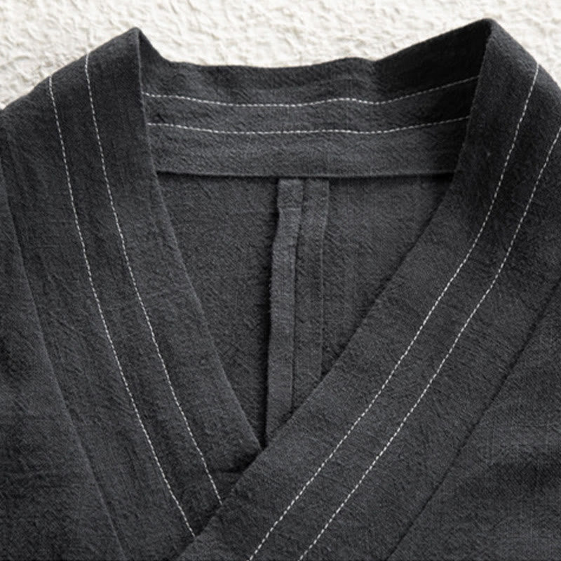 Chaqueta de lino y algodón con cordones para hombre, sencilla , con Buddha Stones , para otoño, ropa zen - image 8