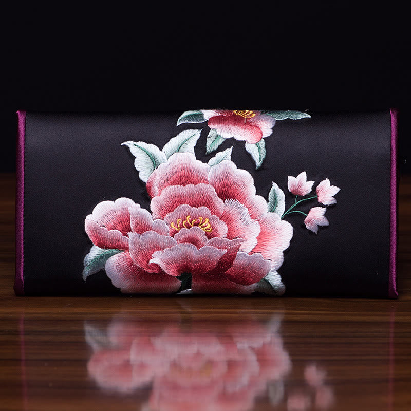 Bolso de mano largo con bordado de Buddha Stones para ir de compras