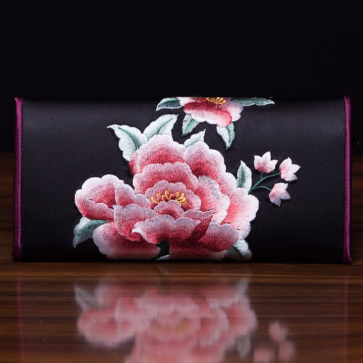 Bolso de mano largo con bordado de Buddha Stones para ir de compras