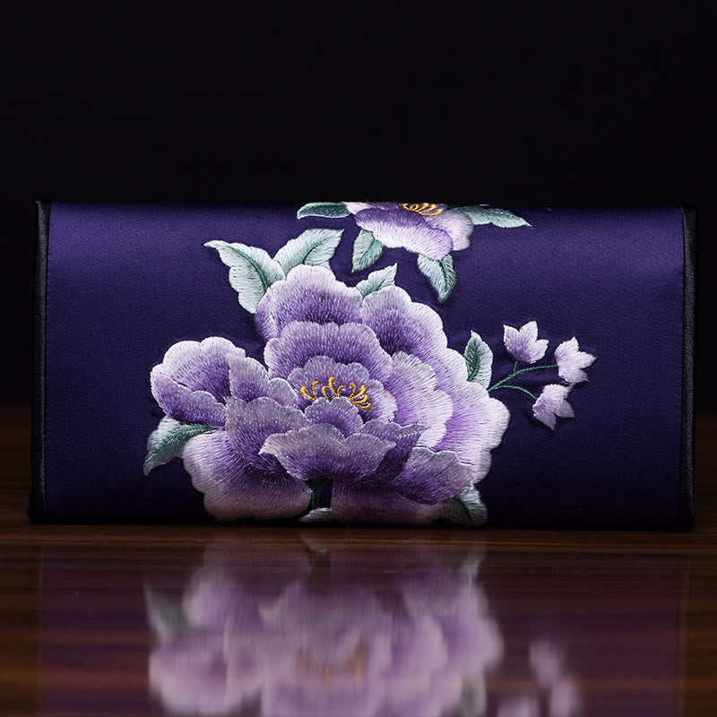 Bolso de mano largo con bordado de Buddha Stones para ir de compras