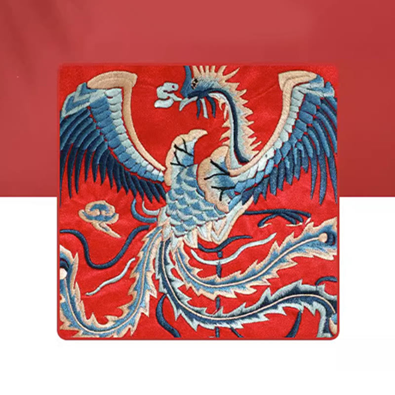 Cartera de mano con bordado de Qilin Su, dragón, fénix y bestia mítica, con Buddha Stones